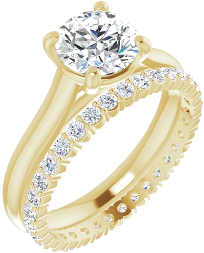 14K Yellow 7 mm Round Solitaire Engagement Ring Mounting (6)