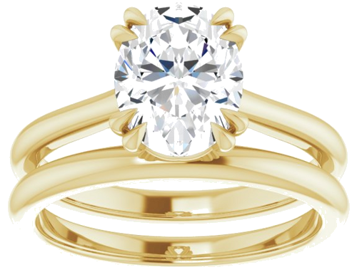 Sužadėtuvių Žiedas „Solitaire“ 585 Geltonojo Aukso Oval 9mm x 7mm (8)