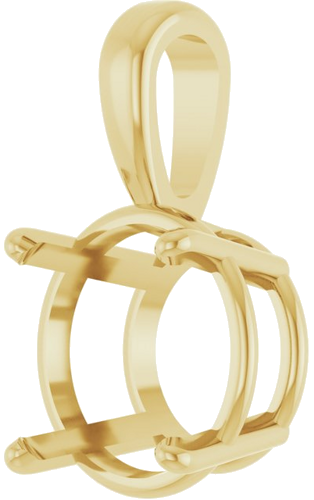 14K Yellow 10.5 mm Round 4-Prong Pendant Mounting (2)
