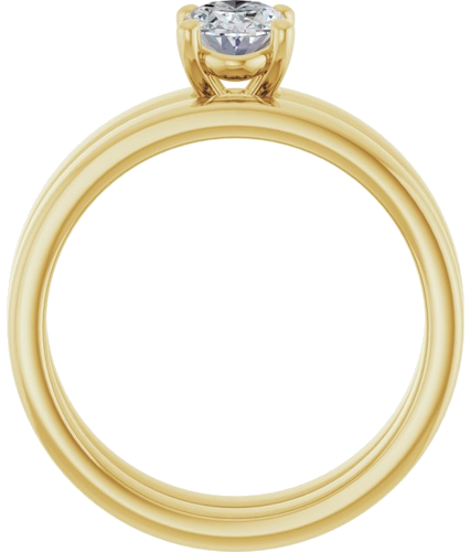 Sužadėtuvių Žiedas „Solitaire“ 585 Geltonojo Aukso Oval 7mm x 5mm (7)