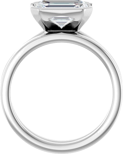 Sužadėtuvių Žiedas „Half-Bezel Solitaire“ 950 Platinos Emerald 9mm x 7mm (7)