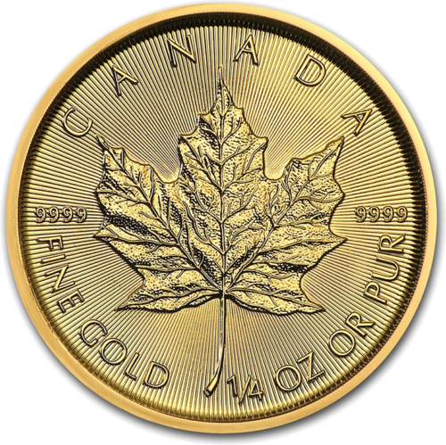 1/4 oz Klevo lapas 2022 Kanada auksinė moneta (1)