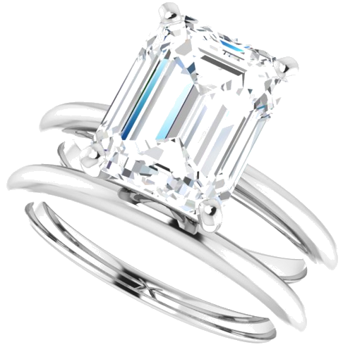 Sužadėtuvių Žiedas „Solitaire“ 950 Platinos Emerald 10mm x 8mm (10)