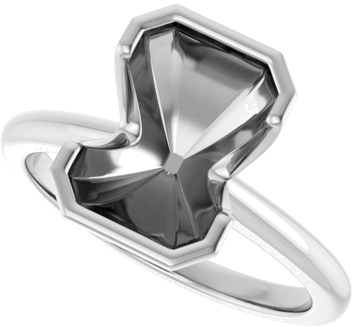 Sužadėtuvių Žiedas „Half-Bezel“ 14k white gold Emerald 10mm x 7mm (5)