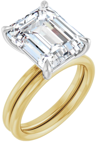 Sužadėtuvių Žiedas „Claw-Prong Solitaire“ 14k yellow/white gold Emerald 12mm x 10mm (6)
