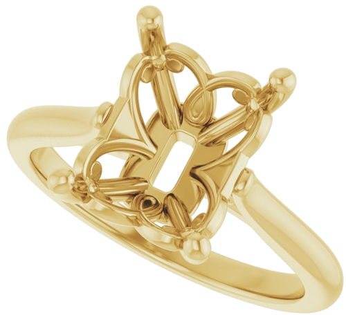 Sužadėtuvių Žiedas „Solitaire“ 14k yellow gold Emerald 10mm x 8mm (5)