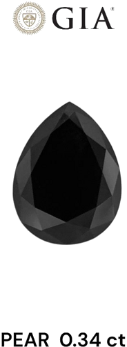 0.34 carat Fancy Black-VVS2 Natūralus Pear Deimantas (1)
