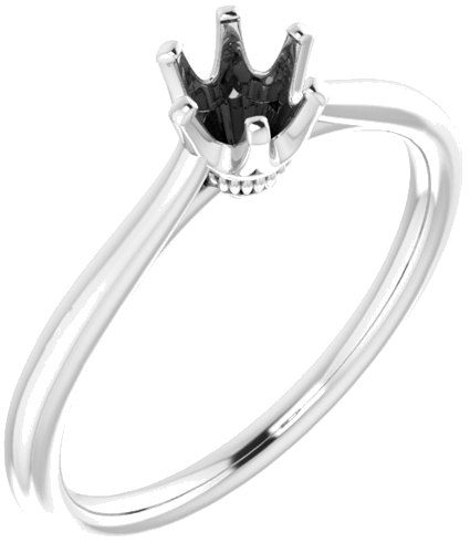 14K White 4.8 mm Round Engagement Ring Mounting (1)