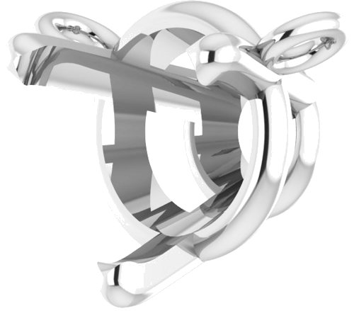 Pakabukas „Round 3-Prong“ 585 Baltojo Aukso Round 6mm (2)