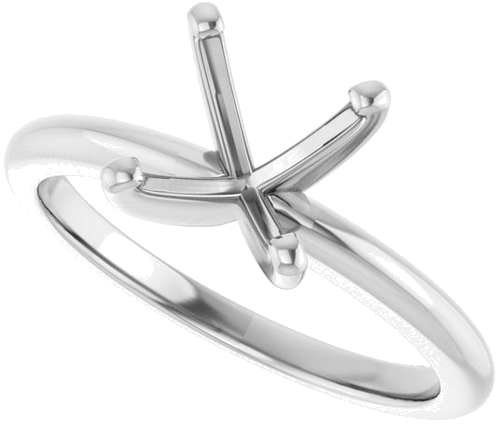 14K White  8.2 mm Round Solitaire Engagement Ring Mounting (5)