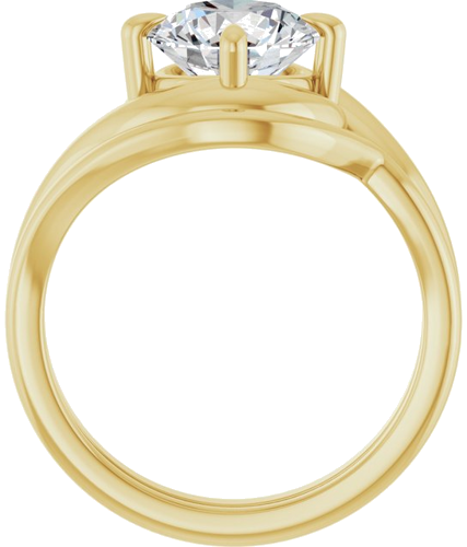 Sužadėtuvių Žiedas „Claw-Prong Solitaire Bypass“ 14k yellow gold Round 8mm (7)