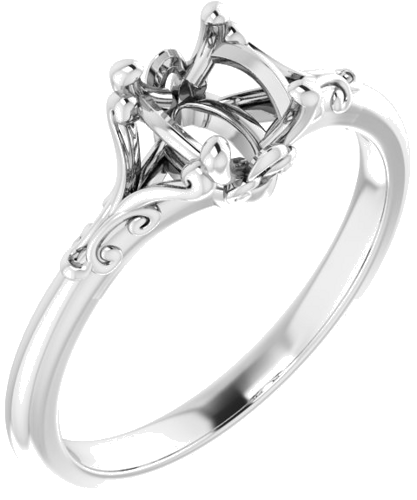 Sužadėtuvių Žiedas „Solitaire“ 585 Baltojo Aukso Oval 7mm x 5mm (1)