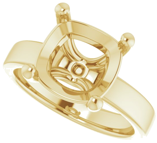 Sužadėtuvių Žiedas „Solitaire“ 14k yellow gold Cushion 10mm (5)
