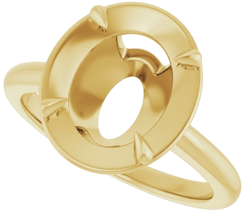 Sužadėtuvių Žiedas „Claw-Prong Solitaire Bezel-Style“ 14k yellow gold Oval 11mm x 9mm (5)