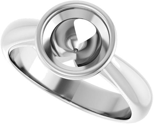 Sužadėtuvių Žiedas „Bezel-Set Solitaire“ 14k white gold Round 7.4mm (5)