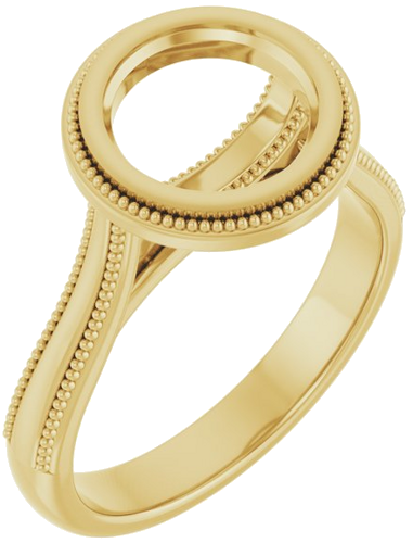 14K Yellow 8.2 mm Round Solitaire Engagement Ring Mounting (1)