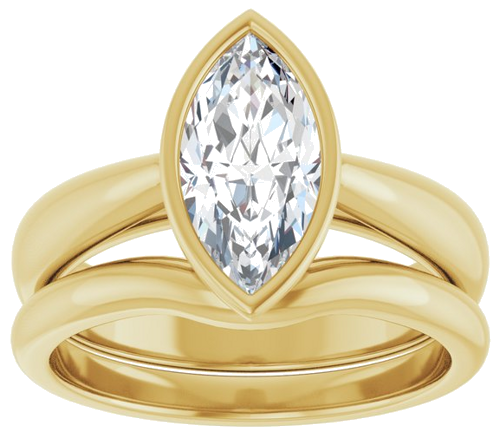 Sužadėtuvių Žiedas „Bezel-Set Solitaire“ 14k yellow gold Marquise 11mm x 5.5mm (8)