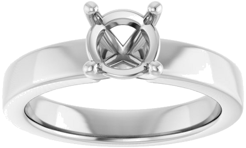 Platinum 6.5 mm Round Solitaire Engagement Ring Mounting (3)