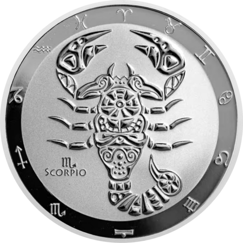 1 oz Scorpio 2021 (Zodiaka sērija) Tokelau sudraba monēta (1)