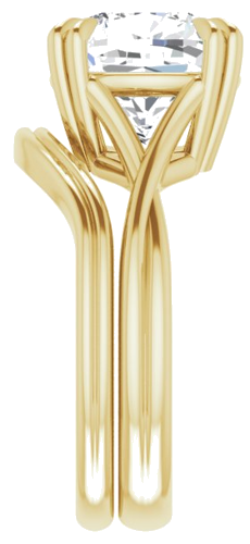 Sužadėtuvių Žiedas „Solitaire“ 585 Geltonojo Aukso Cushion 10mm (9)