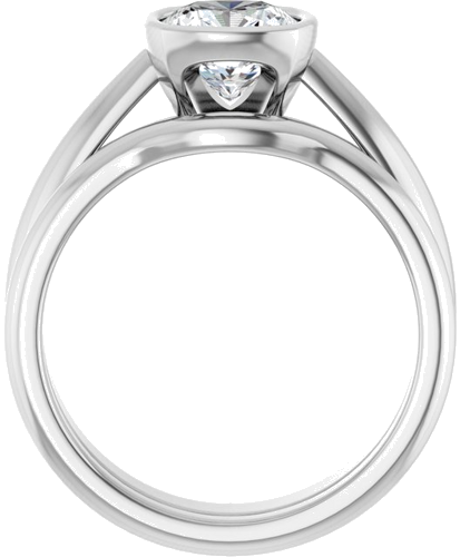 Sužadėtuvių Žiedas „Bezel-Set Solitaire“ 14k white gold Cushion 6.5mm (7)