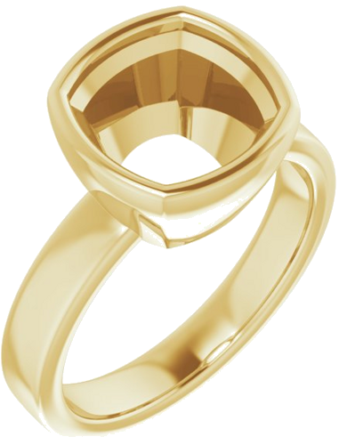 Sužadėtuvių Žiedas „Solitaire“ 750 Geltonojo Aukso Cushion 9mm (1)