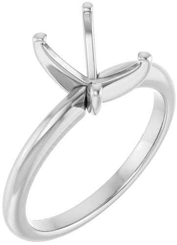 Sužadėtuvių Žiedas „Solitaire“ 585 Baltojo Aukso Emerald 8mm x 6mm (1)