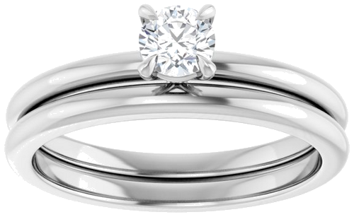 Sužadėtuvių Žiedas „Claw-Prong“ 14k white gold Round 4.1mm (8)