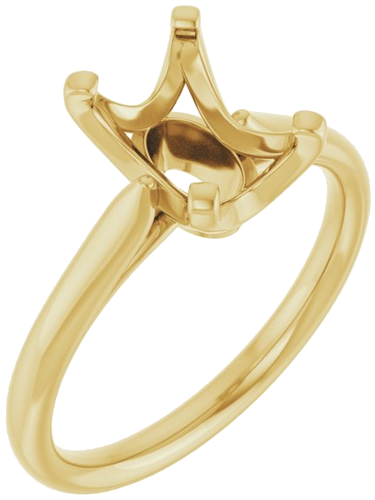 Sužadėtuvių Žiedas „Solitaire“ 585 Geltonojo Aukso Emerald 8mm x 6mm (1)