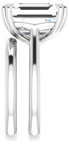 Platinum 12x10 mm Emerald Solitaire Engagement Ring Mounting (9)