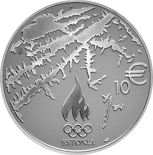 2014 Igaunijas XXII olimpisko spēļu Sočos 10 eiro sudraba monēta (1)