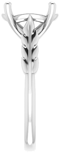 Sužadėtuvių Žiedas „Solitaire Leaf“ 14k white gold Oval 11mm x 9mm (4)