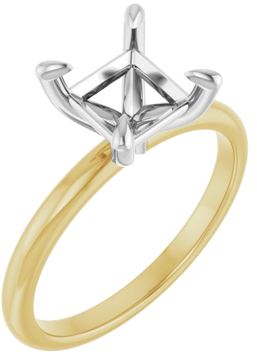 Sužadėtuvių Žiedas „Solitaire“ 14k yellow/white gold Square 6.5mm (1)
