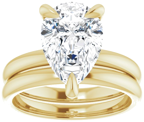 Sužadėtuvių Žiedas „Solitaire“ 10k yellow gold Pear 12mm x 8mm (8)