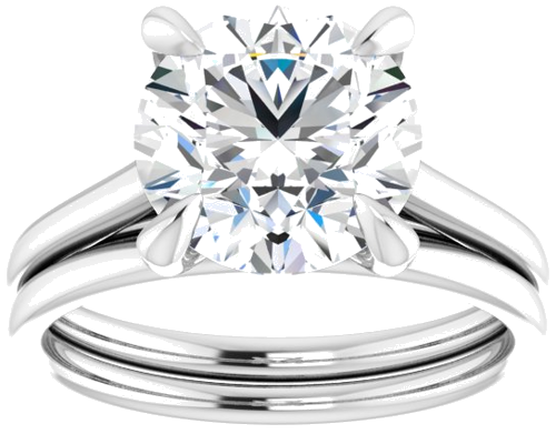 Platinum  9.4 mm Round Solitaire Engagement Ring Mounting (8)