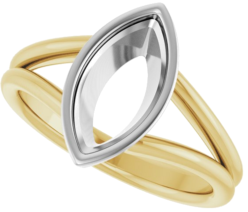 Sužadėtuvių Žiedas „Bezel-Set Solitaire“ 14k yellow/white gold Marquise 12mm x 6mm (5)