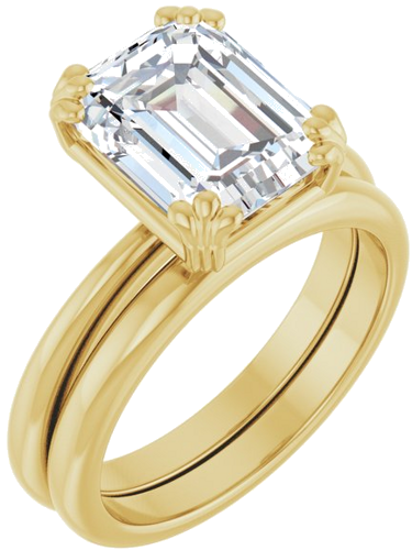 Sužadėtuvių Žiedas „Solitaire“ 14k yellow gold Emerald 10mm x 8mm (6)