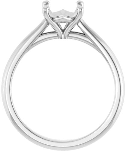 14K White 9x7 mm Oval Solitaire Engagement Ring Mounting (2)