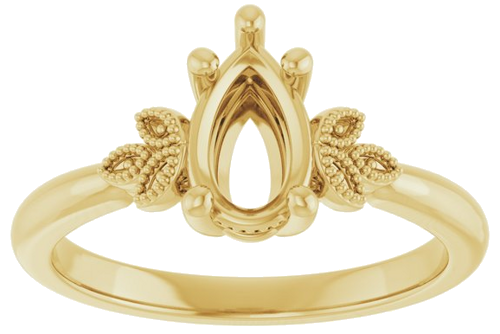 Sužadėtuvių Žiedas „Solitaire“ 14k yellow gold Pear 8mm x 5mm (3)