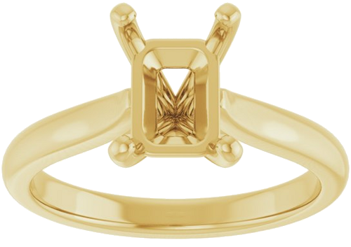 Sužadėtuvių Žiedas 14k yellow gold Emerald 8mm x 6mm (3)