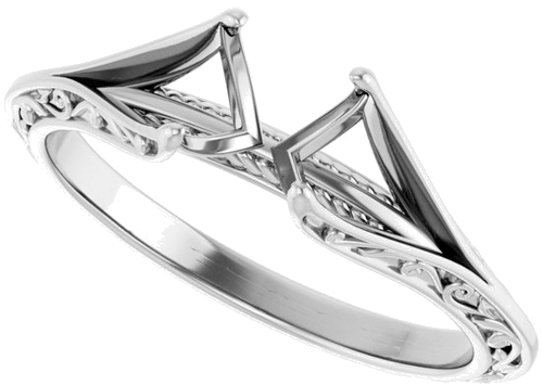 Sužadėtuvių Žiedas „Solitaire“ 585 Baltojo Aukso Round 6.5mm (5)