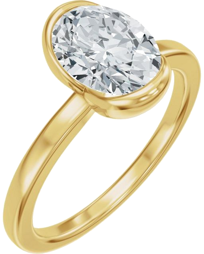 Sužadėtuvių Žiedas „Half Bezel Solitaire“ 14k yellow gold Oval 8.5mm x 6.5mm (1)