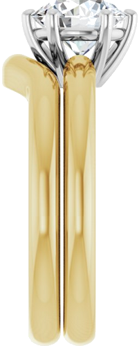 Sužadėtuvių Žiedas 14k yellow/white gold Round 7mm (9)