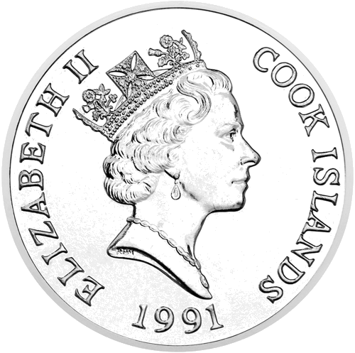 5 Dollars Kangaroo 1991 Cook Islands Silver Coin (2)