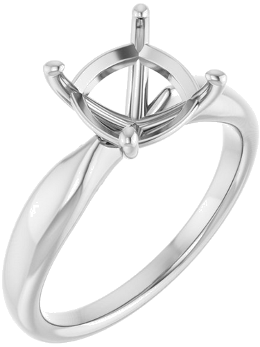 Sužadėtuvių Žiedas 14k white gold Cushion 8mm (1)