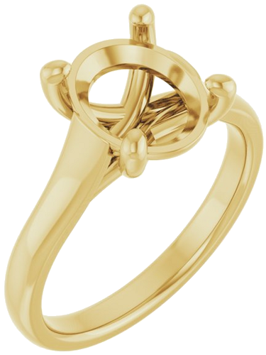 Sužadėtuvių Žiedas „Solitaire“ 10k yellow gold Oval 10mm x 8mm (1)