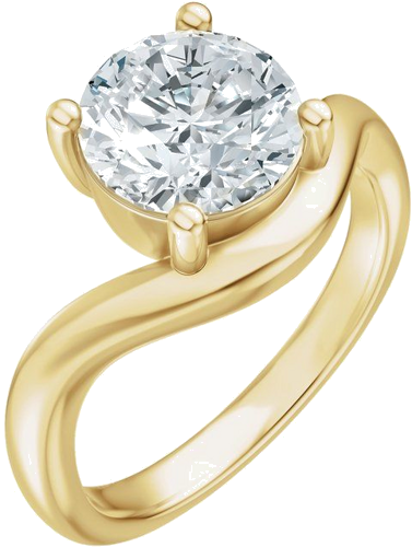 Sužadėtuvių Žiedas „Solitaire Asymmetric“ 14k yellow gold Round 8mm (1)