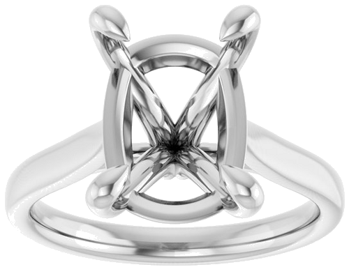 Sužadėtuvių Žiedas „Claw-Prong Solitaire“ 14k white gold Elongated Cushion 12mm x 10mm (3)