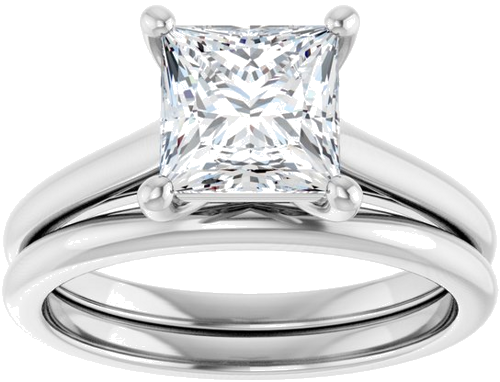 Sužadėtuvių Žiedas „Accented Infinity-Inspired“ 14k white gold Square 6.5mm (8)