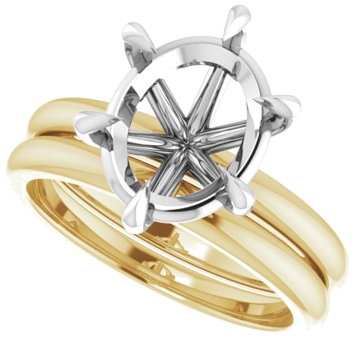 Sužadėtuvių Žiedas „Claw-Prong“ 14k yellow/white gold Oval 11mm x 9mm (10)